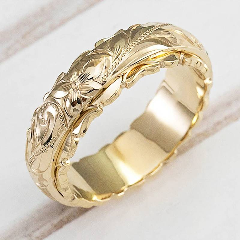 Retro Gold Flower Ring