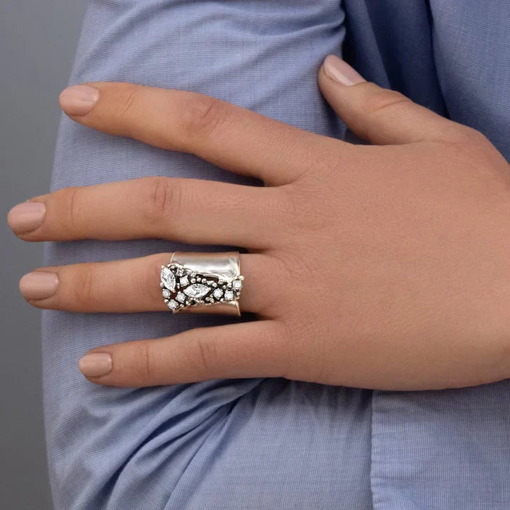 Elegant Dazzling Zirconia Silver Ring