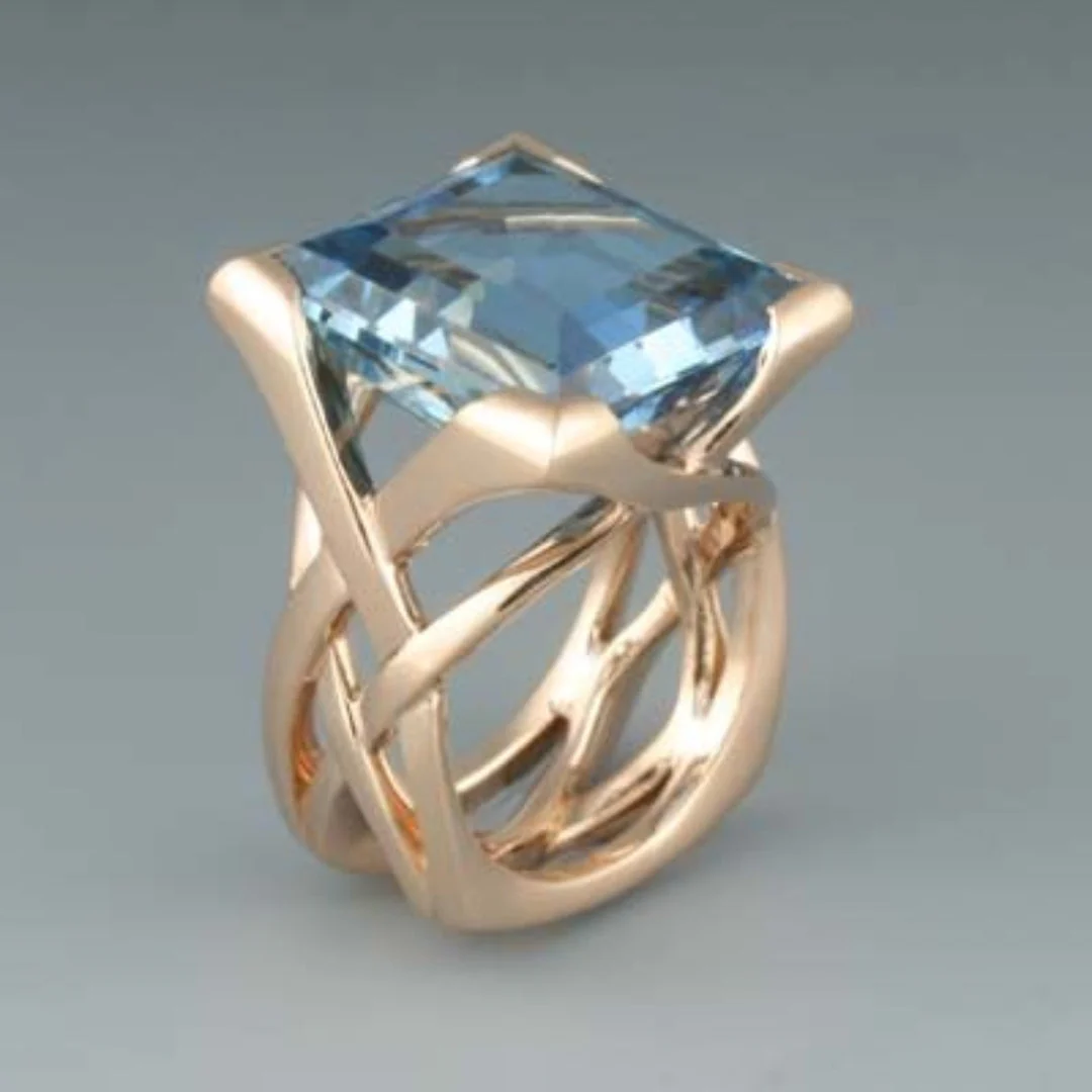 Retro Rose Gold Zircon Ring