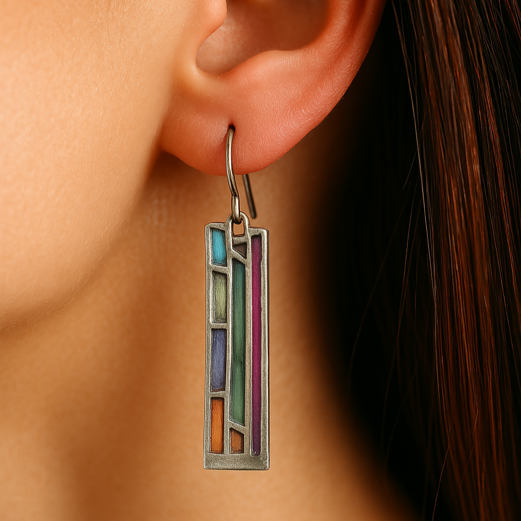 Retro Earrings in Vibrant Hues