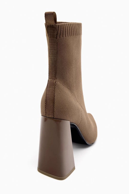 Elke-Vintage Elastic Socks Ankle Boots