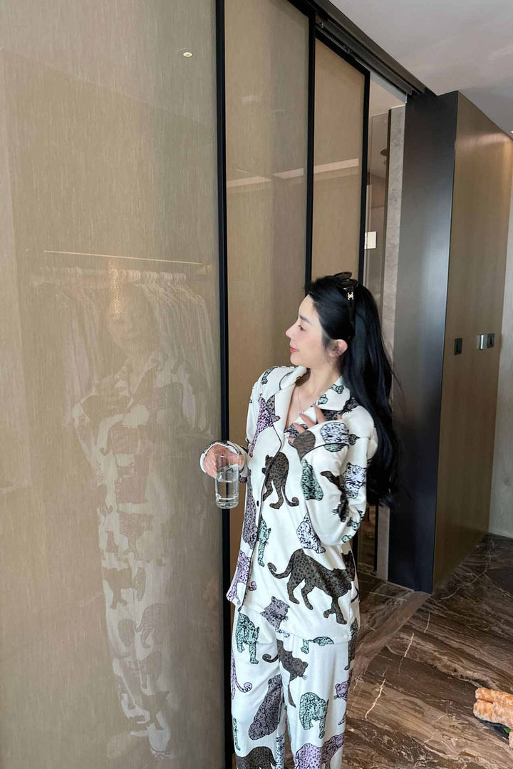 Quincy Leopard Print Pajama Set