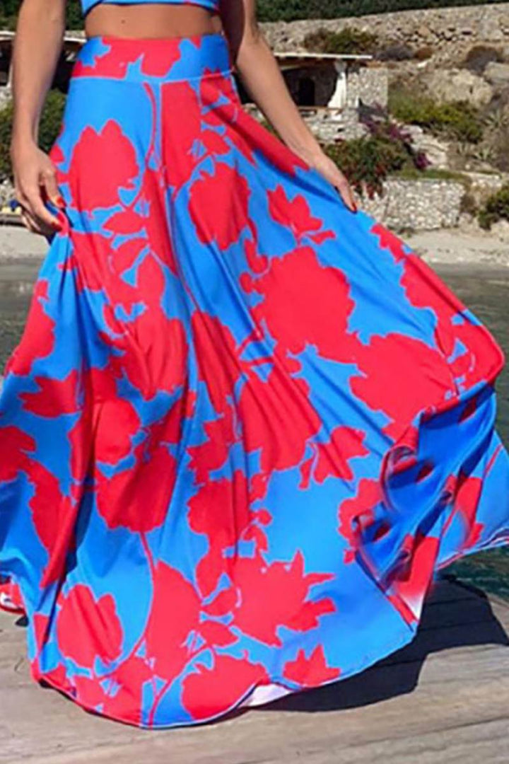 Cora Print Sexy Swing Skirt Set