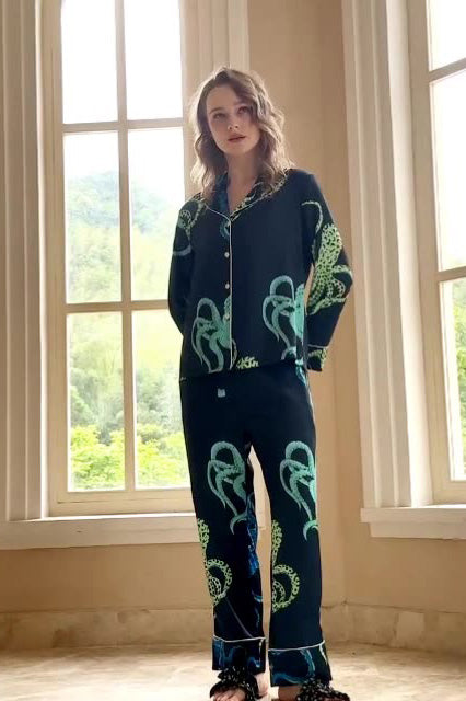 Otar Octopus Print Pajama Set