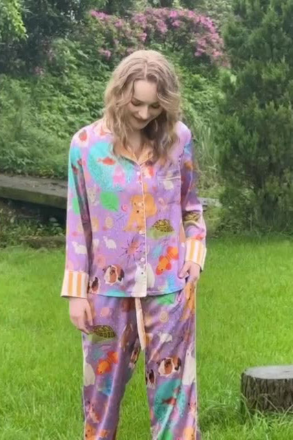 Elai Guinea Pig and Fish Long Pajama Set