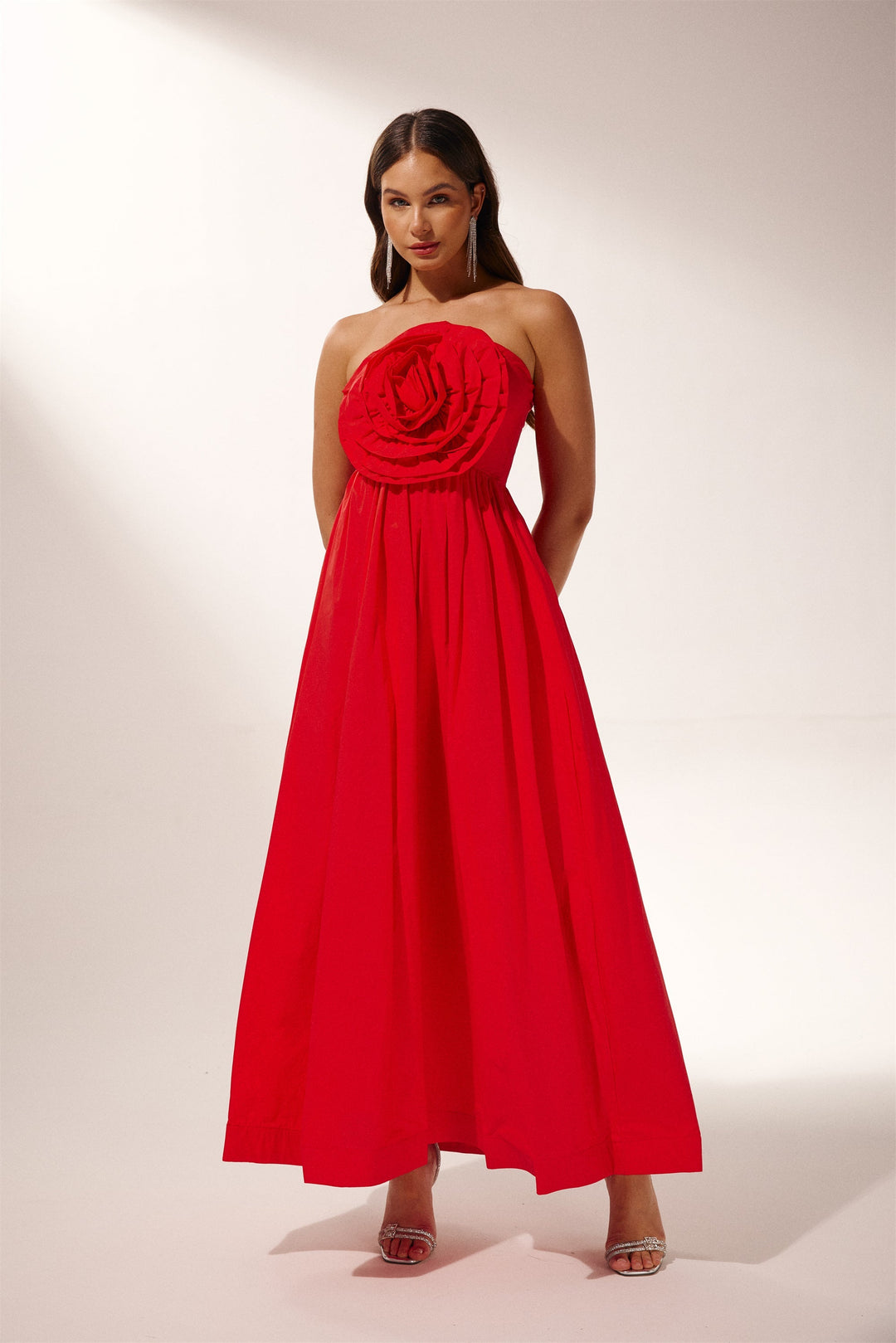 Freda Flower Strapless Maxi Dress