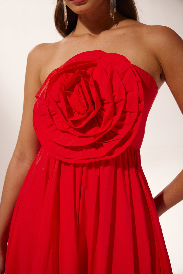 Freda Flower Strapless Maxi Dress