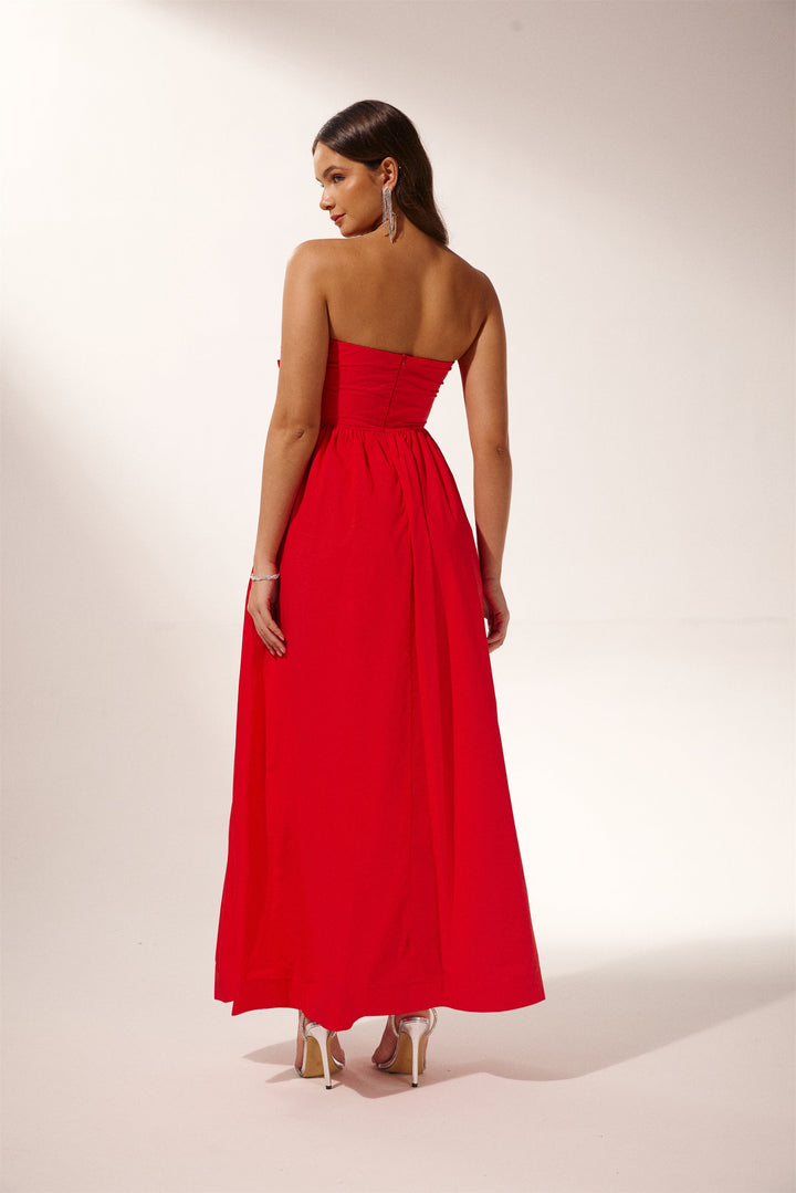 Freda Flower Strapless Maxi Dress