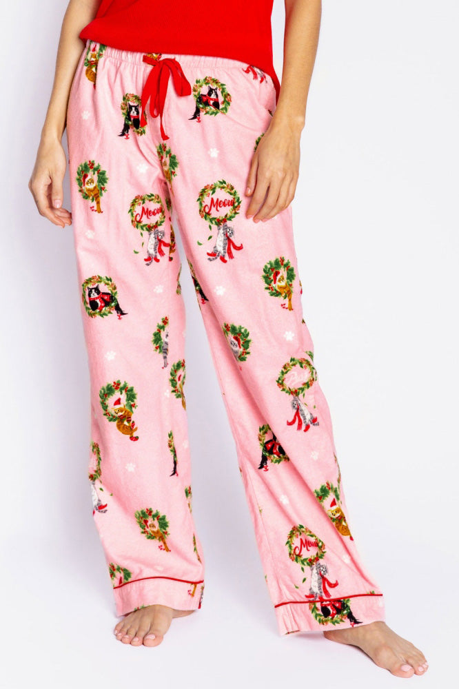 Gelyn Kitten Wreath Print Pajama Set