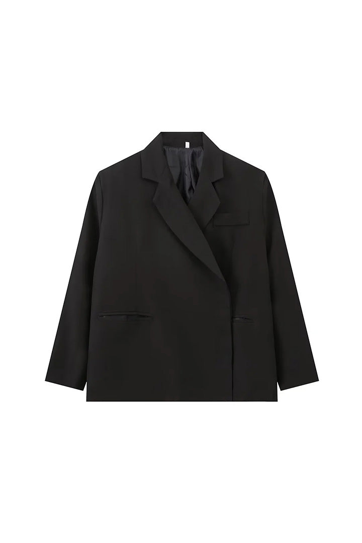Ellerie Oversized Side Slit Blazer Steel Blue
