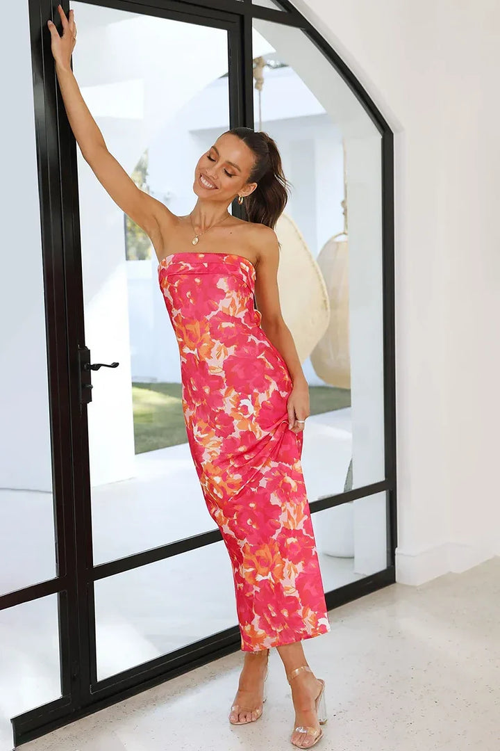 Fleur Maxi Dress - Pink/Red Floral