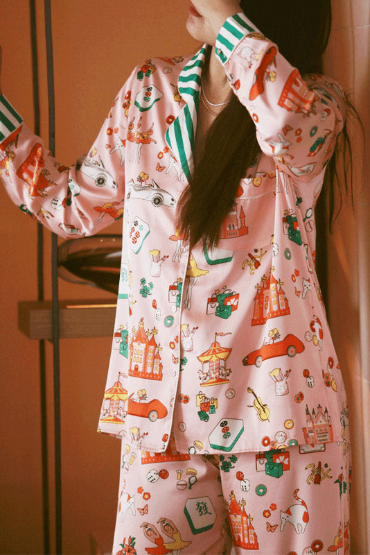 Eula Luxury Mahjong Queen Pajama Set