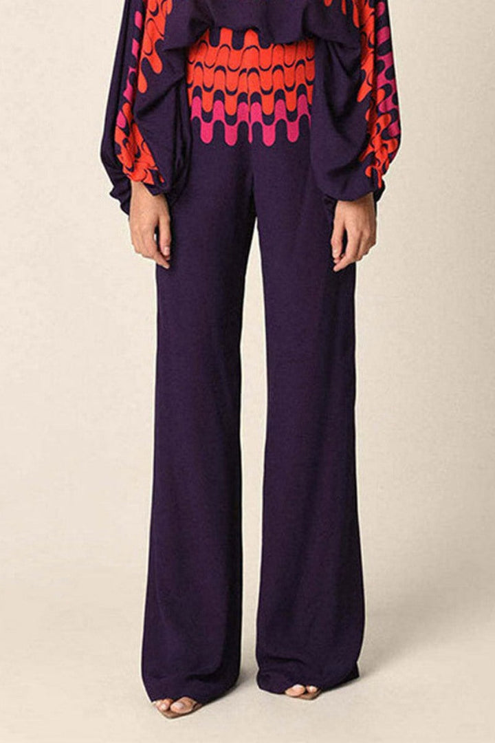 Issa Abstract Waves Two-Piece Set - Purple