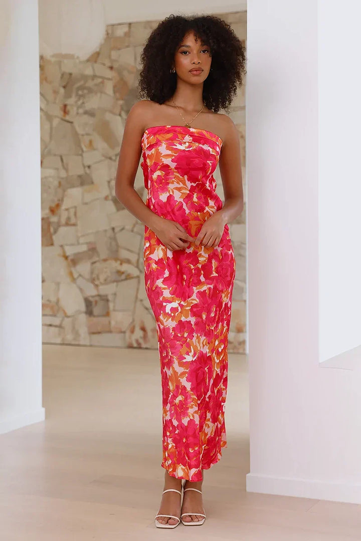 Fleur Maxi Dress - Pink/Red Floral