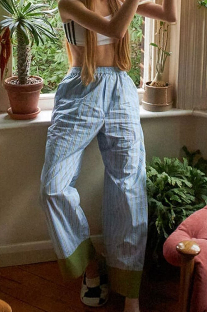 Lenn Striped Color-Block Pajama Set
