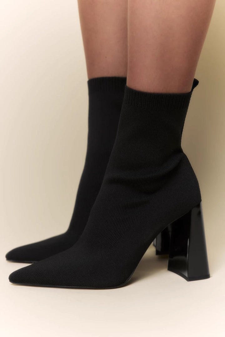 Elke-Vintage Elastic Socks Ankle Boots