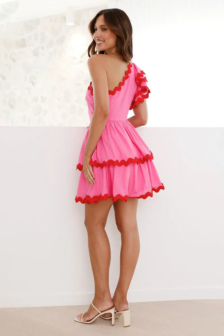 Clarita Mini Dress - Pink / Red