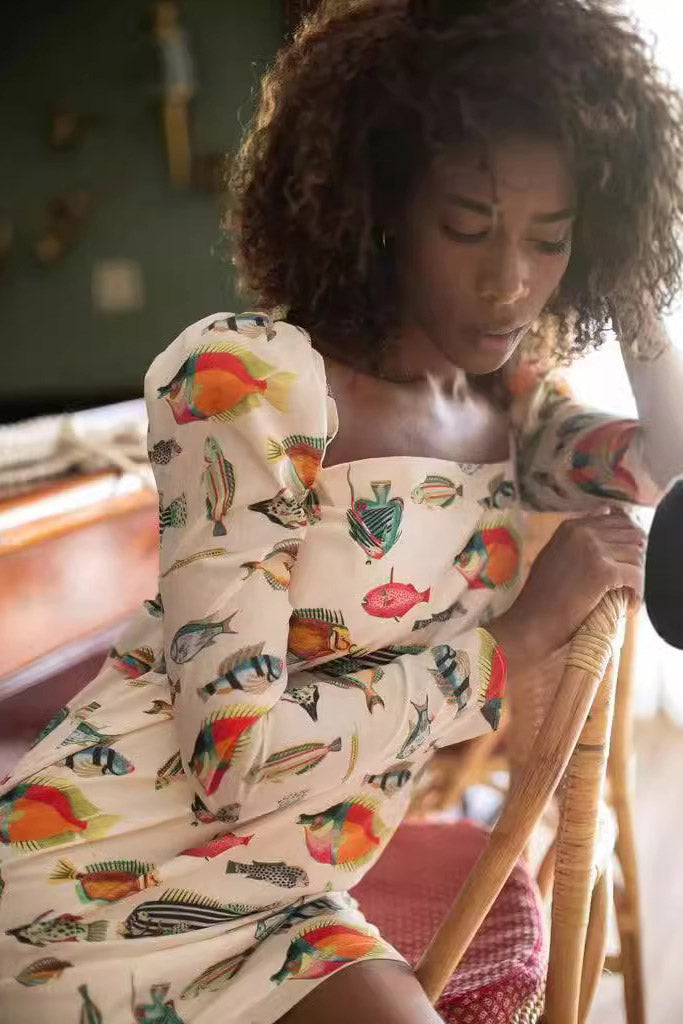Freya Fish Print Mini Dress