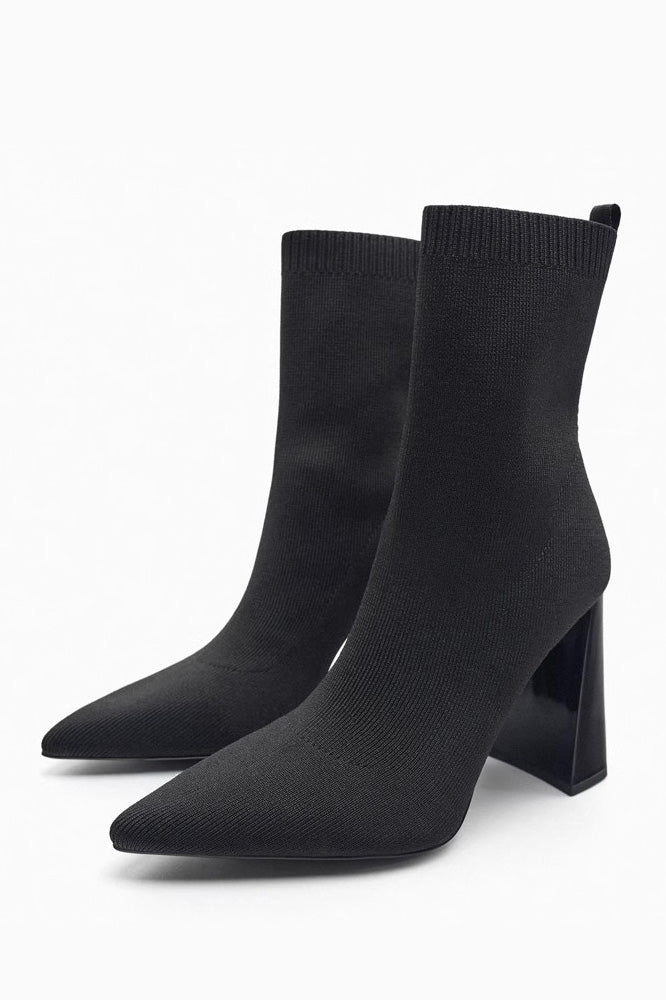 Elke-Vintage Elastic Socks Ankle Boots