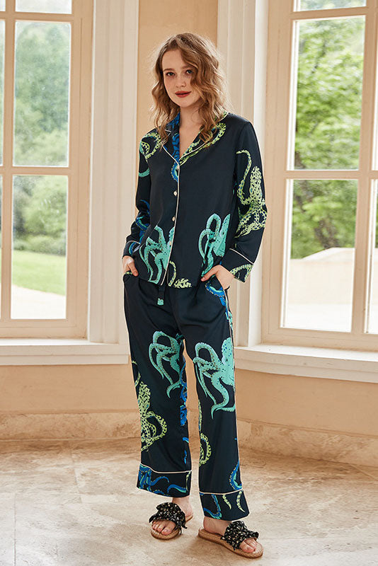 Otar Octopus Print Pajama Set