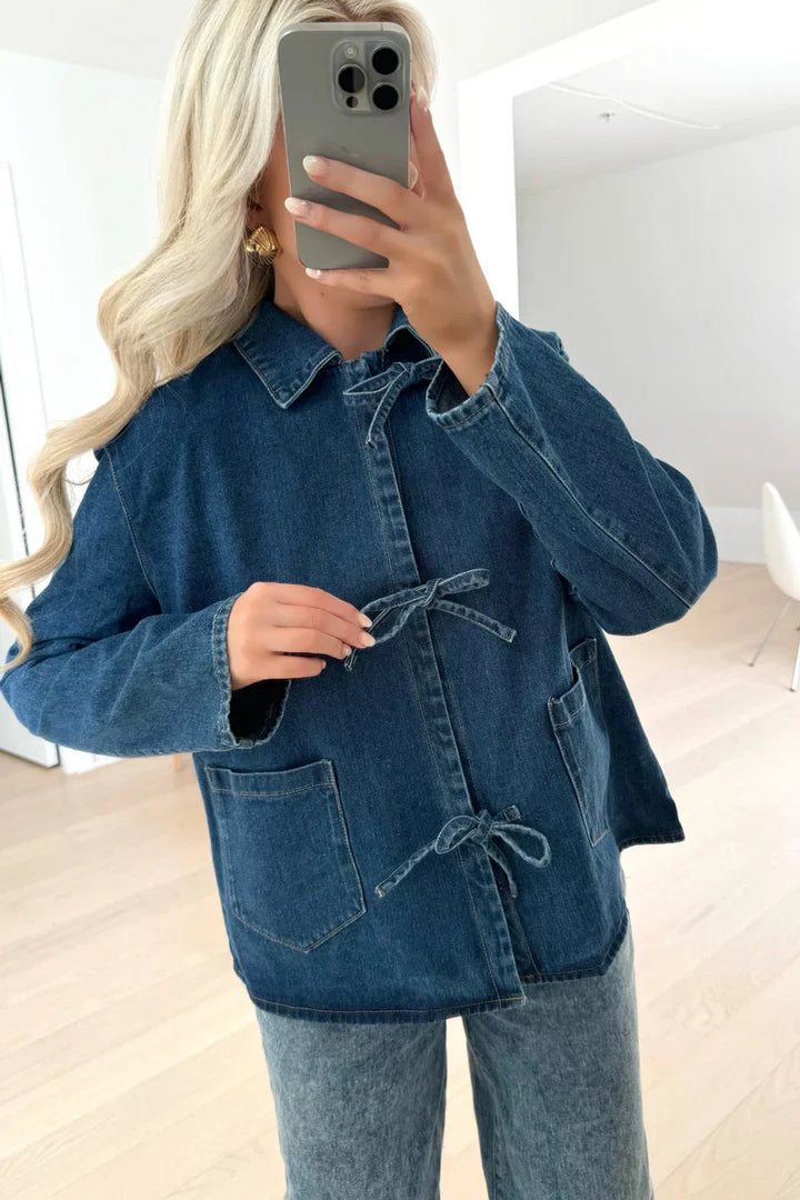 Florencia Tie Dark Blue Denim Jacket