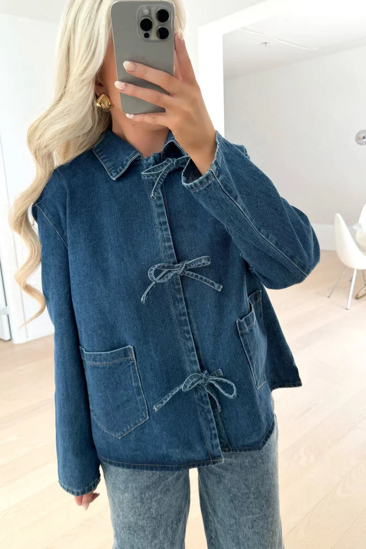 Florencia Tie Dark Blue Denim Jacket
