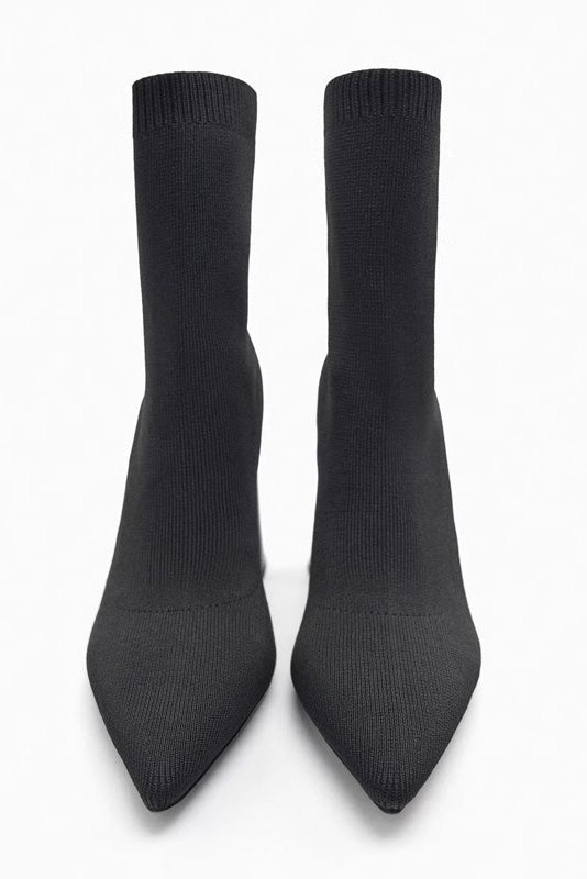 Elke-Vintage Elastic Socks Ankle Boots