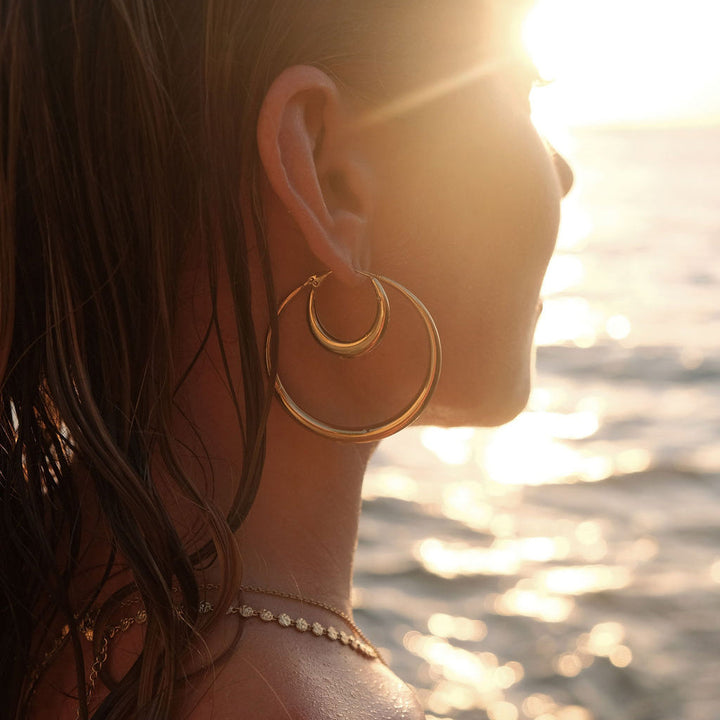 Riley Gold Hoop Earrings - Small