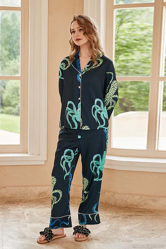 Otar Octopus Print Pajama Set