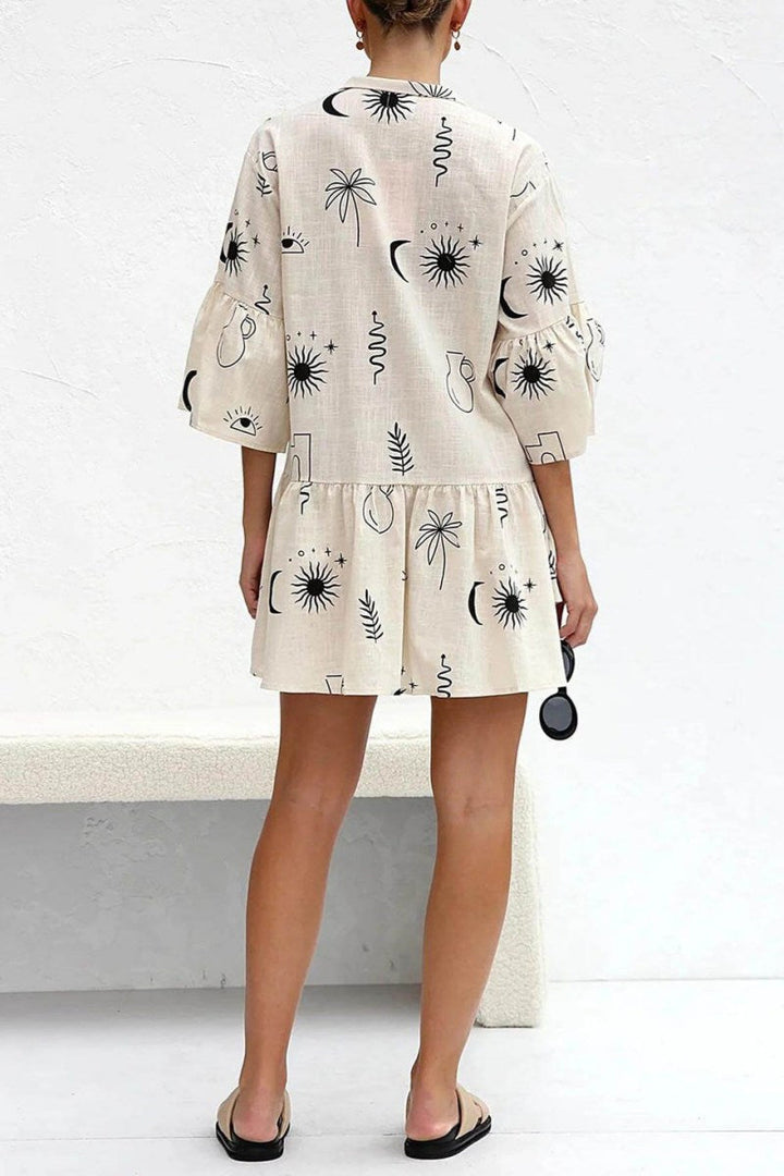 Everlee Style Loose Shirt Short Dress