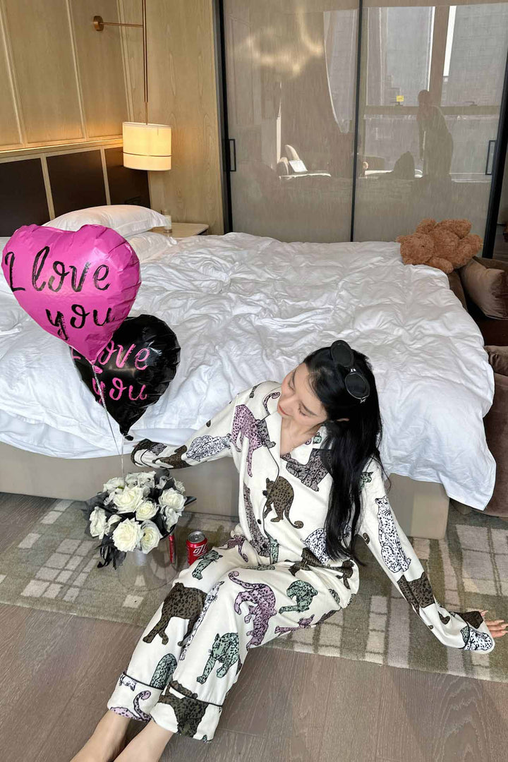 Quincy Leopard Print Pajama Set