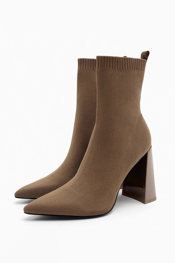 Elke-Vintage Elastic Socks Ankle Boots