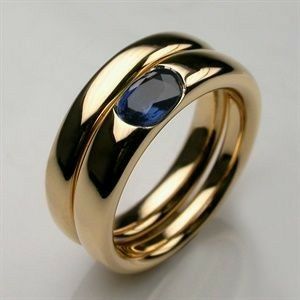 Timeless Gold & Blue Zirconia Ring
