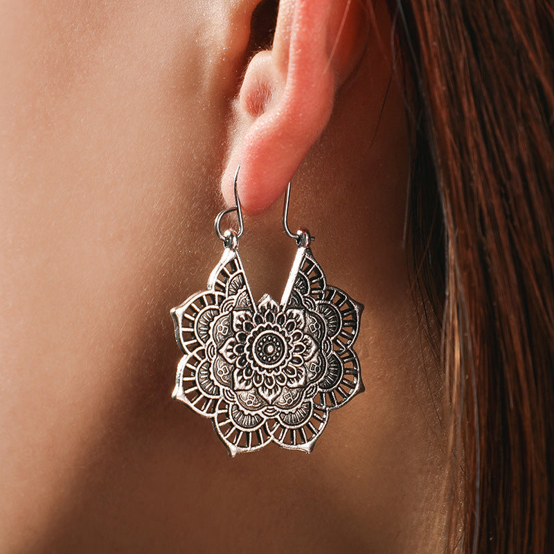 Lotus Mandala Statement Earrings