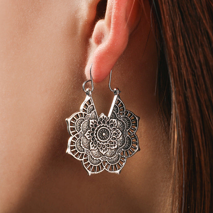 Lotus Mandala Statement Earrings