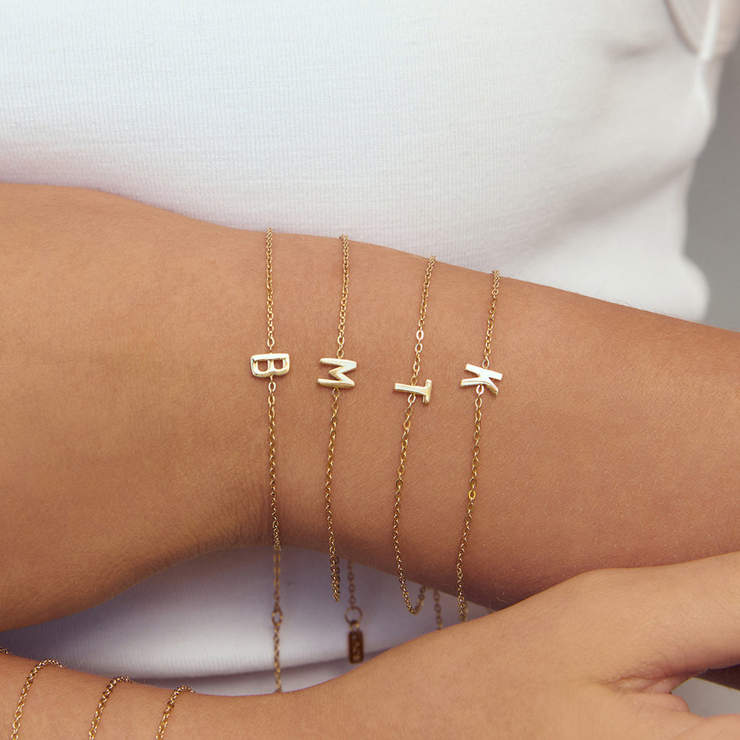 Mini Initial Gold Bracelet