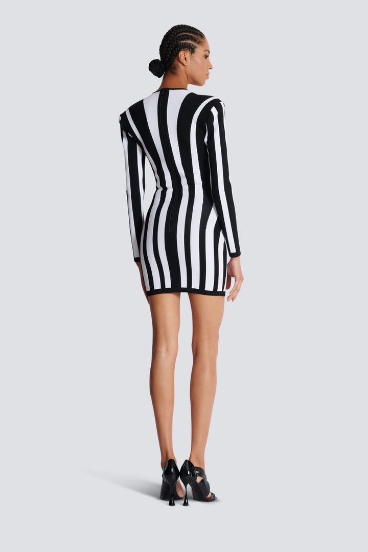 Posey Long Sleeve Striped Knit Mini Dress