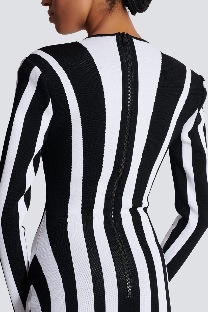 Posey Long Sleeve Striped Knit Mini Dress