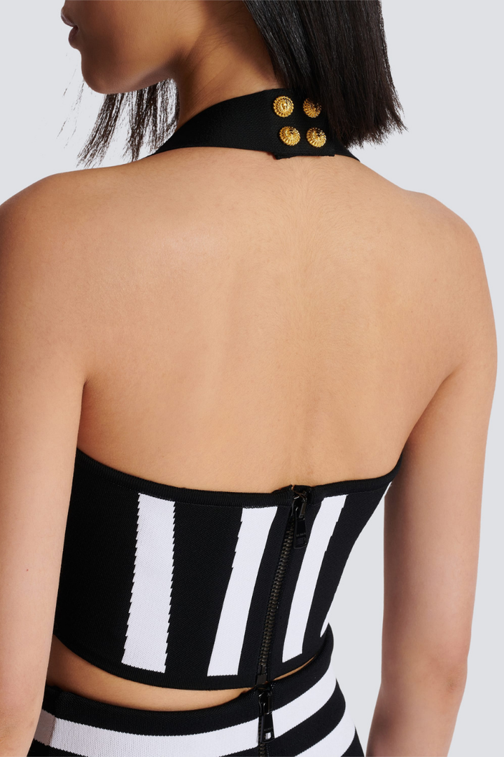 Ares -halterneck-striped-knit-skirt-set