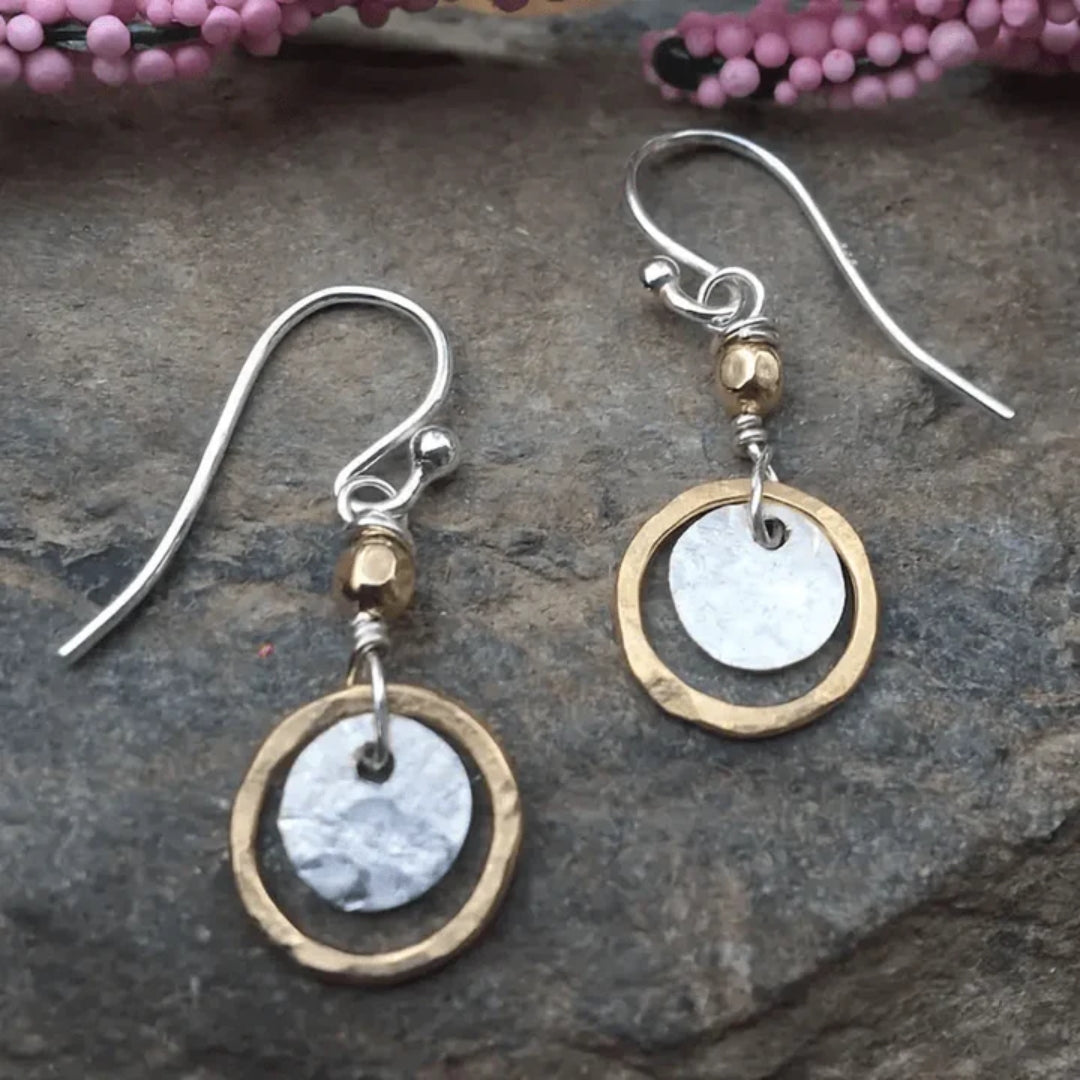Sammy - Retro Gold & Silver Earrings