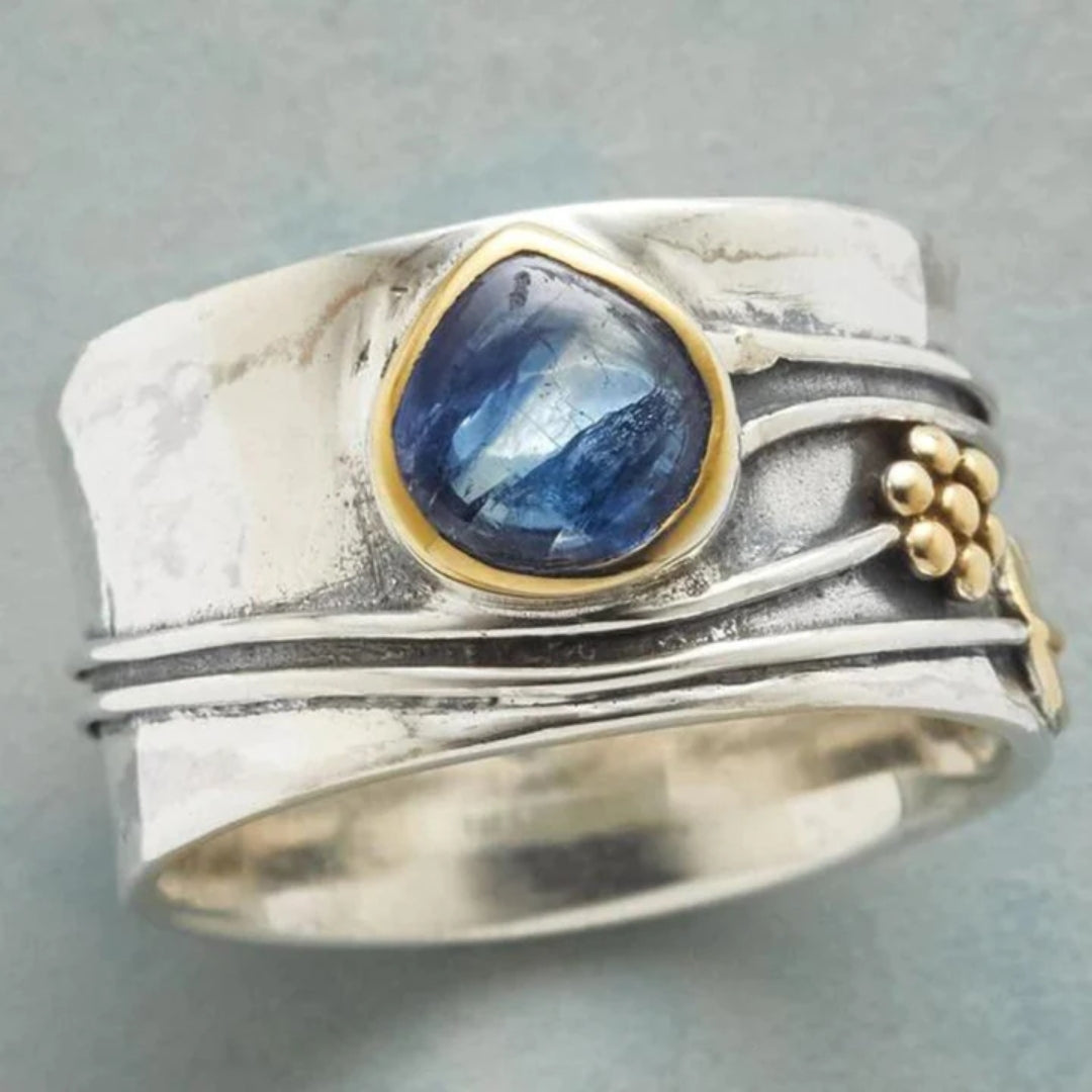 Retro Blue Gem Ring