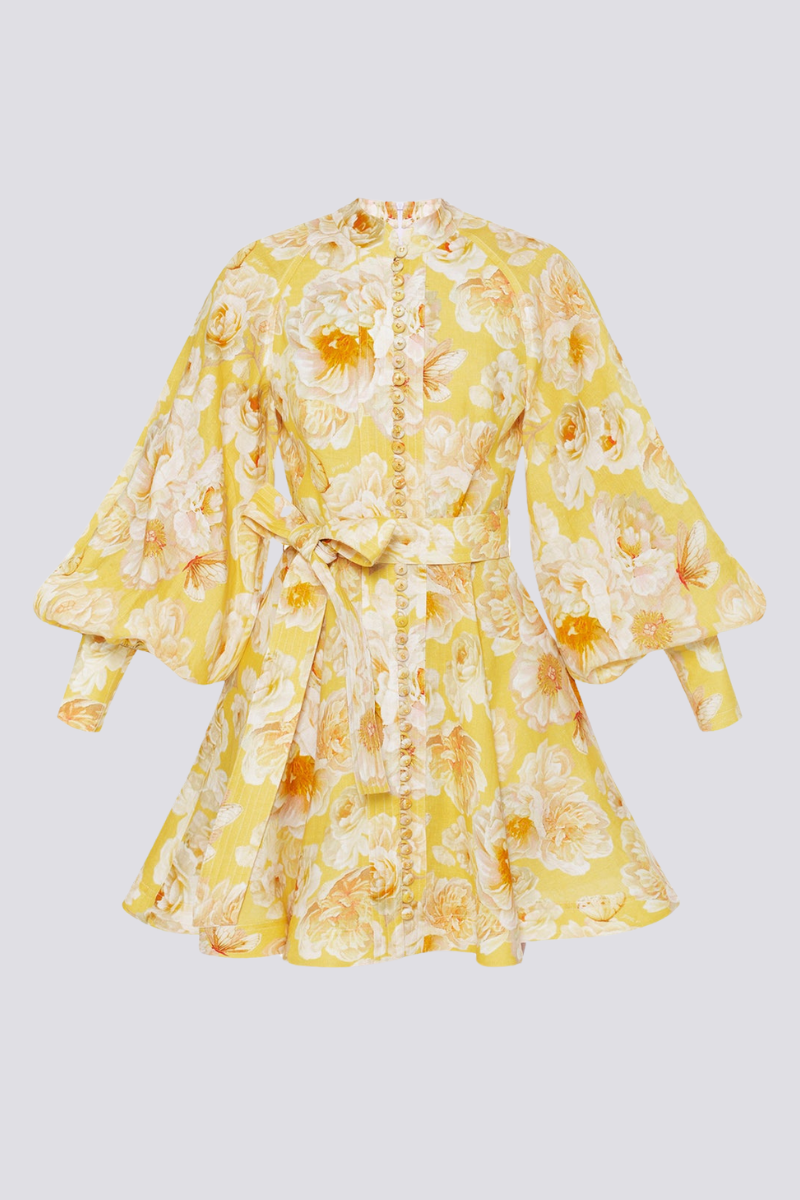 Celestina Balloon Sleeve Floral Mini Dress