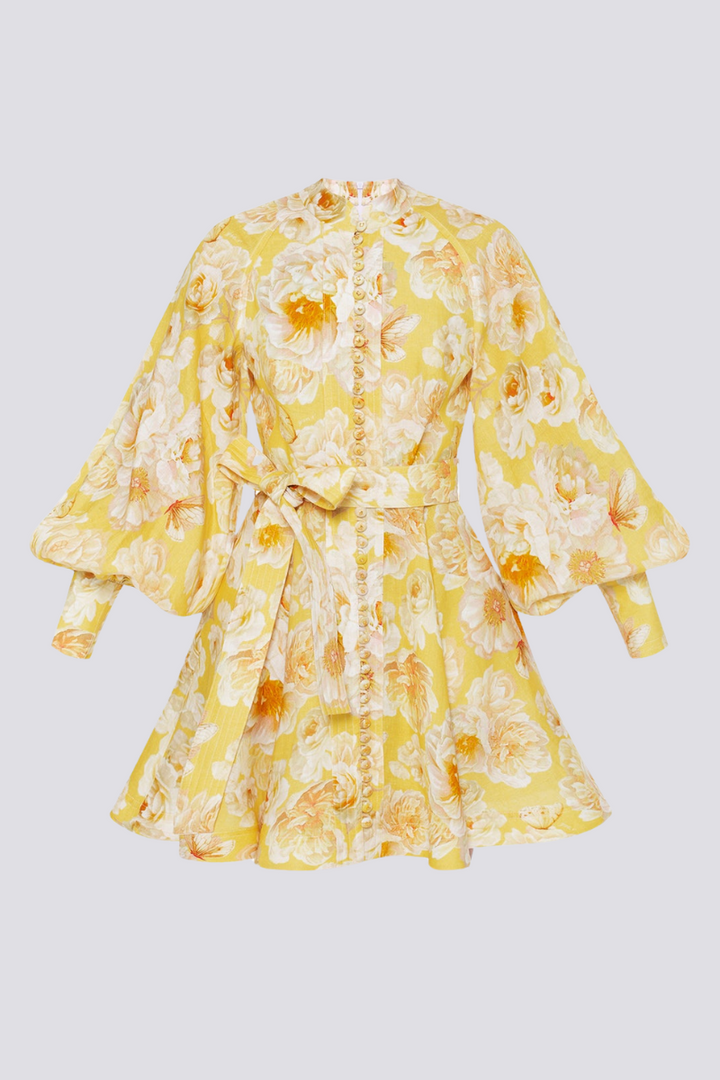 Celestina Balloon Sleeve Floral Mini Dress