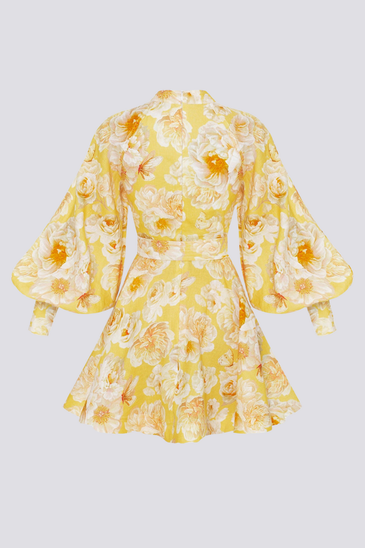 Celestina Balloon Sleeve Floral Mini Dress