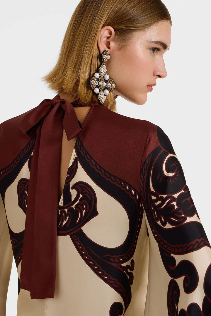 Chon Print Satin Dress