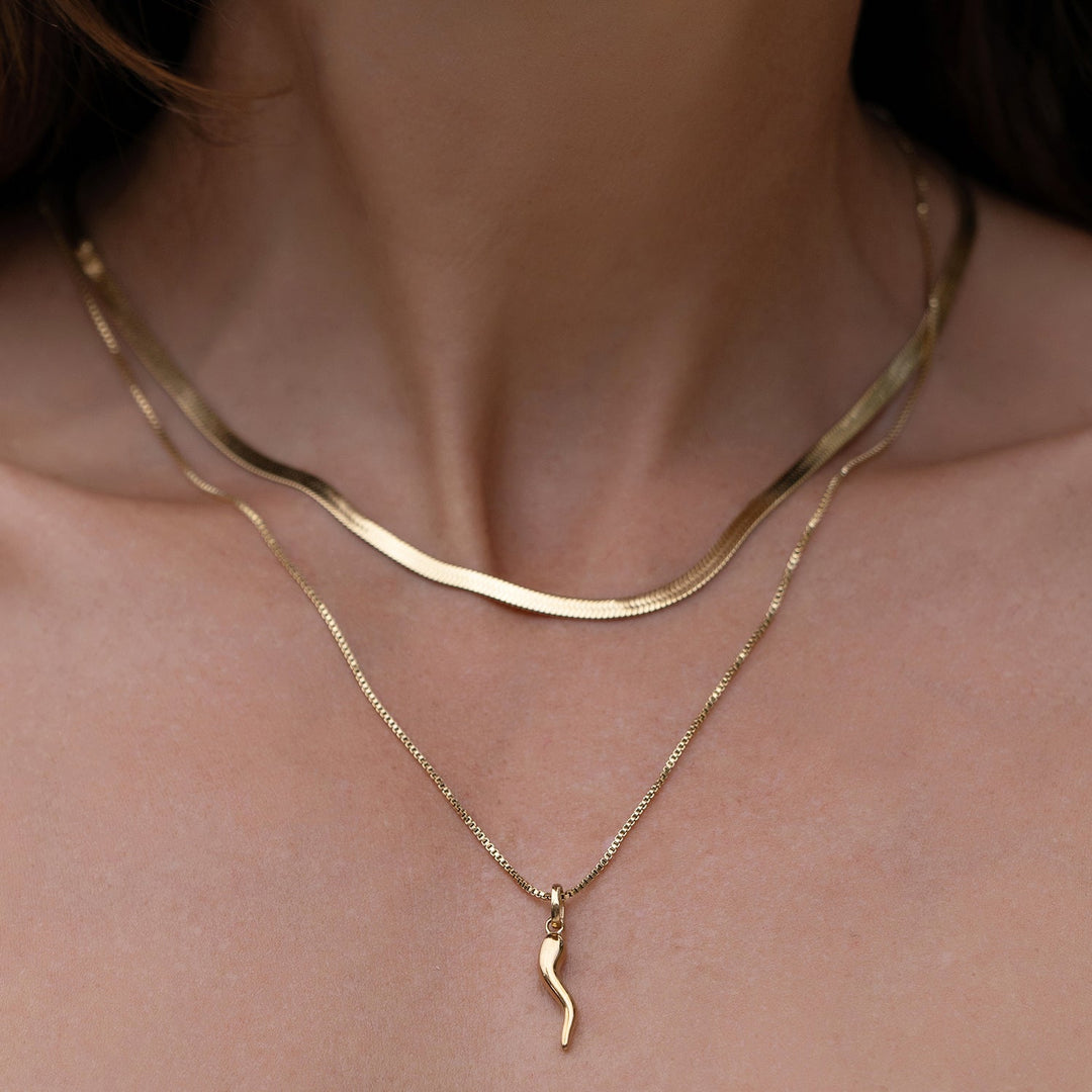 Cornicello Gold Charm Necklace - Large
