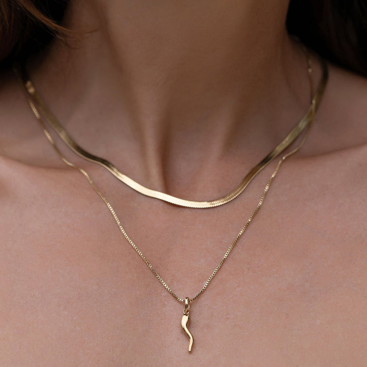 Cornicello Gold Charm Necklace - Large
