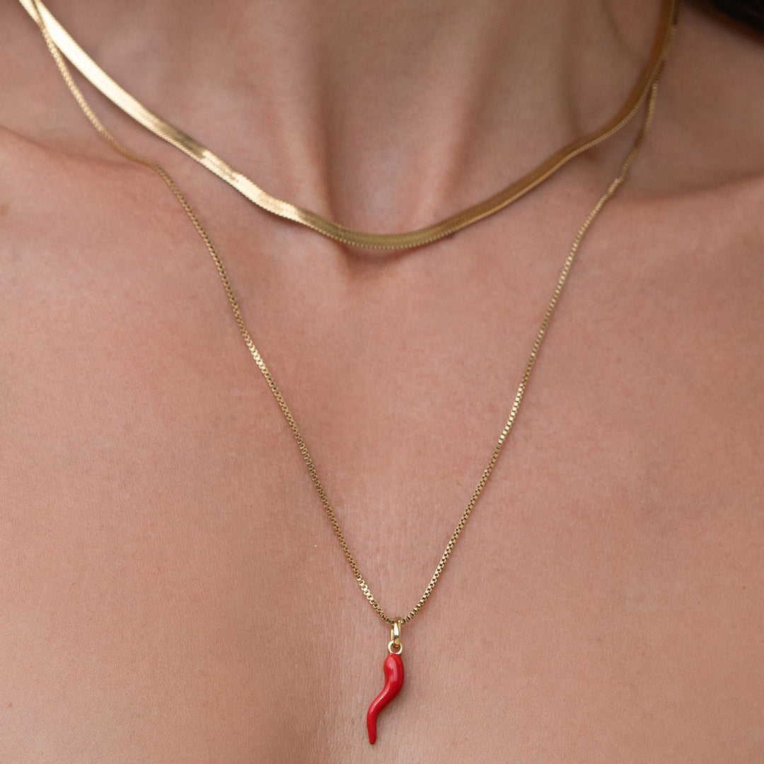 Cornicello Red Charm Necklace