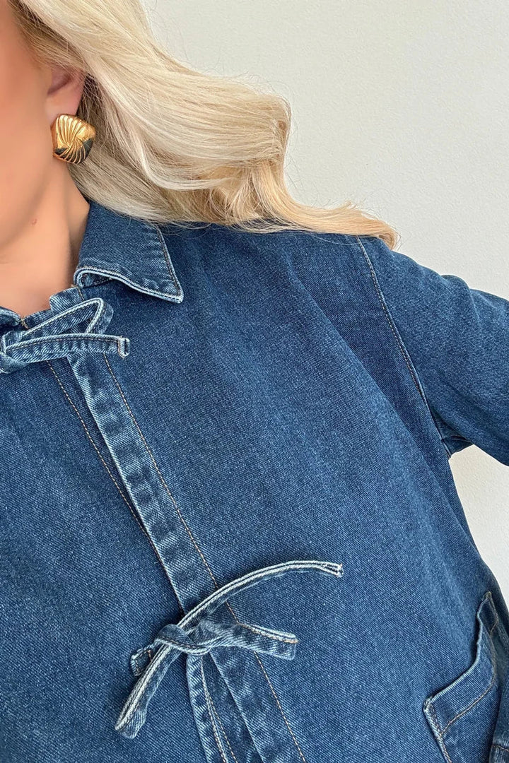 Florencia Tie Dark Blue Denim Jacket