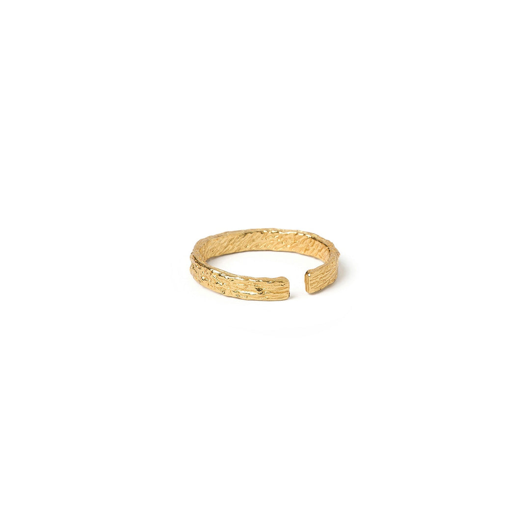 Eros Gold Textured Ring - Small